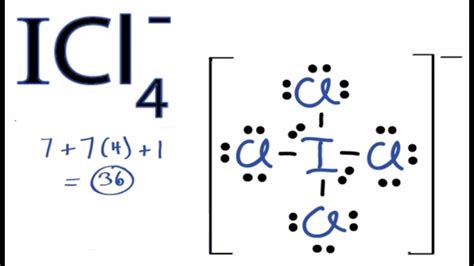 icl4 lewis structure|Lewis structure of ICl4.